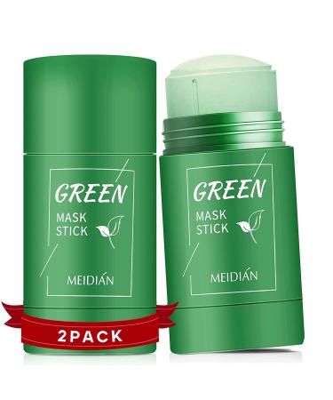 Green Tea Mask Stick for Face(2PCS), Blackhead Remover, Deep Pore Cleansing, Moisturizing, Brightening for Men and Women