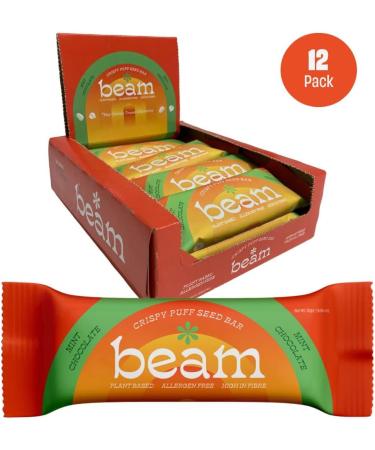 BEAM Mint Chocolate Seed Bar | Nut Free, Gluten Free, Dairy Free | High Fiber, Plant-Based Snack | 12x30g Bars - Buy Online on GoSupps.com
