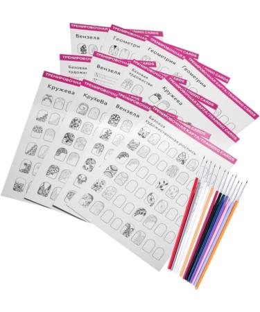 DOITOOL 2 Sets Manicure Exercise Book Pen Kit Nail Art Brushes Kit Nail Practice Liner Pen Nail Salon Supplies Nail Art Pen Nail Manicure Kit Nail Art Practice Supplies Nail Supplies Paper - Buy Online on GoSupps.com