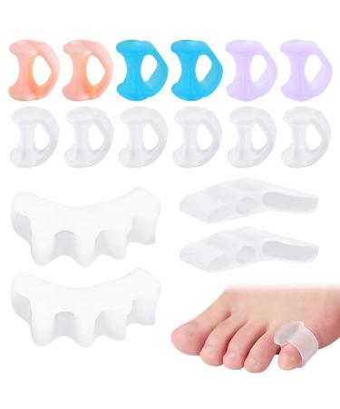Zocone toe extensor 16 pieces gel toe separator silicone toe spreader small toe gel toe spreader for overlapping toes bunion correction