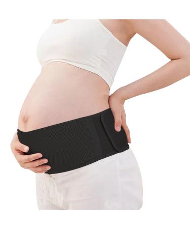 Merlinae Recommended Maternity Belt - Care Breathable Abdomen Support and Pelvic Support - Comfortable Belly Band for Pregnancy - Prenatal Cradle for Baby Black-1 One Size