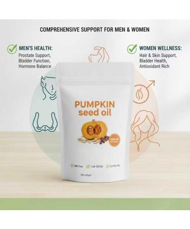 Pumpkin Seed Oil Capsules Hair Growth Skin Care NonGmo Gluten1pcs - Buy Online on GoSupps.com