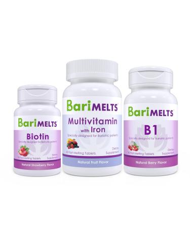 BariMelts Feel Great WLS Bundle - Multivitamin with Iron Biotin and Vitamin B1