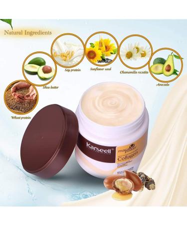 Karseell Collagen Hair Mask Deep Repair Conditioning Treatment Argan Oil Collagen Hair Mask Essence for Dry Damaged Hair All Hair Types 500ml (16.90 fl.oz) - Buy Online on GoSupps.com
