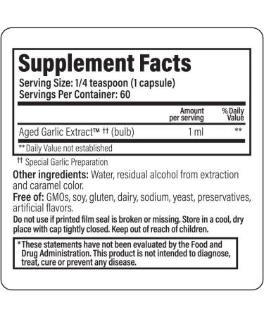 Kyolic Aged Garlic Extract Liquid - 2 Oz Vegetarian Cardiovascular Support - Buy Online on GoSupps.com