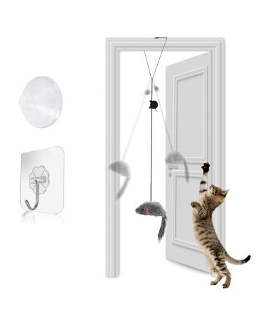 FYNIGO Self-Play Hanging Door Cat Mouse Toys for Indoor Cats Kitten,Interactive Cat Mice Toys for Hunting Exercising Eliminating Boredom 1 Pack