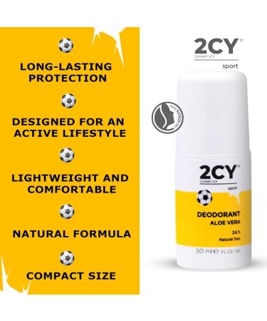  2CY Cosmetics 2CY Natural Aloe Vera Deodorant 24-Hour Freshness 50 ml long-lasting 24-hour protection with care for your skin. With organic rosemary peel lavender and lemon extracts. - Buy Online on GoSupps.com