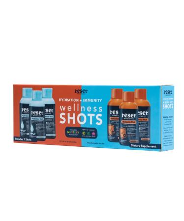 RESET Bioscience Hydration + Immunity Wellness Shots Duo Pack | Includes Mystery Bonus Shot | Plant-Based, Rapid Absorption | Non-GMO, Gluten, Soy & Dairy Free | Made in The USA (Pack of 7)