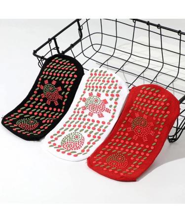 Tourmaline Lymphvity Slimming Health Socks - Set of 3 | Acupressure, Self-Heating, Magnetic Therapy | Red Color - Buy Online on GoSupps.com
