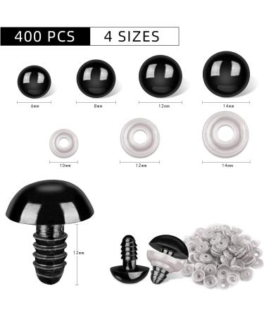 800 Pcs Safety Eyes Black Plastic Eyes with Washers for Stuffed Crochet Animal Crafts Doll Making Supplier Bulk (4 Sizes) - Buy Online on GoSupps.com