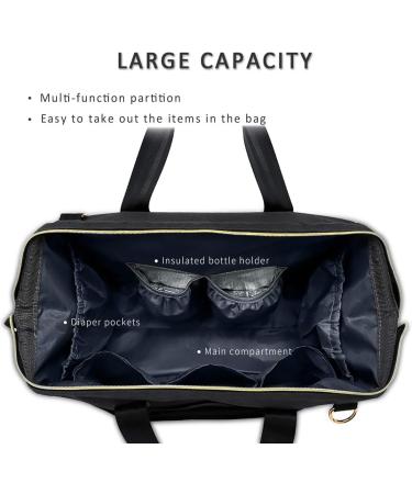 SONARIN Baby Nappy Changing Bag | Insulated Pocket, Waterproof, Large Capacity | Stylish & Durable | Black - Buy Online on GoSupps.com