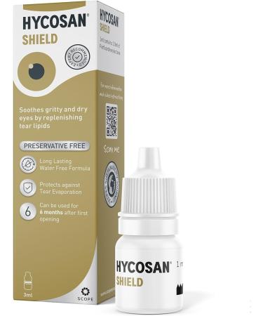 Hycosan Shield Eye Drops Preservative Free Single Ingredient Formula for Management of Dry Eye Symptoms 280 Applications 3ml