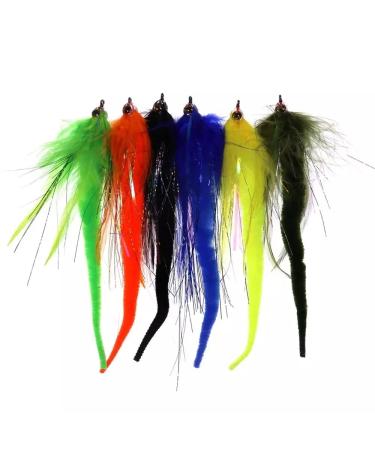 Aneew Dragontail Flies Woolly Bugger Fly Fishing Lures Assortment Kit Streamer Trout Baits B-6pcs