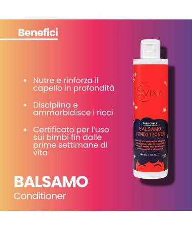  DIVINA BLK Baby Curly Conditioner Balm for children with afro and curly hair with shea butter aloe and grapeseed oil (250ml) - Buy Online on GoSupps.com