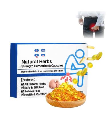 SilkHause Heca Natural Herbal Strength Hemorrhoid Capsules Natural Hemorrhoid Relief Capsules Hemorrhoid Suppository Helps Relieve Itching Burning or Discomfort Fast (1Pc)