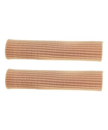Lurrose 2pcs Gel Finger Toe Cover Silicone Gel Silicone Bandages Thumb Protector Finger Wrap Silicone Cushions Rubber Toe Finger Tube Finger Separator Gel Ribbed Finger Sleeve Elasticity Flesh Color L