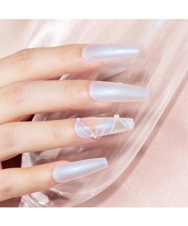 MIZHSE Pearl Gel Nail Polish - Glitter Drawing Shell Thread Shimmer Mermaid Gel Polish | Soak Off UV Gel for Salon & Home Manicure - Pearl Gel 008 - Buy Online on GoSupps.com