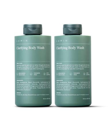 Lumin Men s Clarifying Body Wash (2-Pack): Remove Dirt Build-Up and Moisturize Dry Skin - Formulated with Tea Tree Leaf Oil for a Gentle Hydrating Cleanse