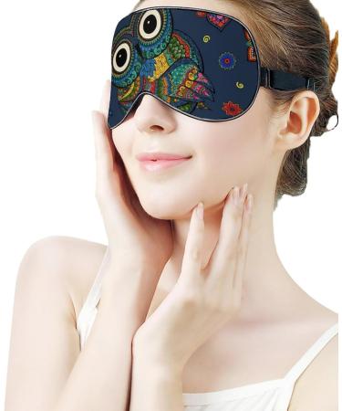 Boho Owl Vintage Sleep Mask | Soft Eye Mask with Adjustable Strap | Ethnic Floral Blindfold for Comfortable Sleeping | Perfect Gift - Buy Online on GoSupps.com