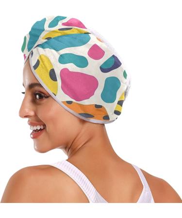 Colorful Leopards Hair Towel 2 Pack | Super Absorbent Quick Drying Hair Turbans for Women & Girls - Buy Online on GoSupps.com