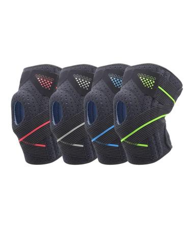 Compression Knee Brace for Pain Relief | Supportive Strap for Men & Women | Large Black/Green - Buy Online on GoSupps.com