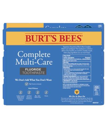 Burt's Bees Complete Multi Care Toothpaste 4.7 oz - Pack of 3 | Natural Oral Care - Buy Online on GoSupps.com