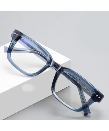 LIGOES TR90 Anti Blue Light Glasses - Retro Square Prescription Eyeglasses for Women | Fashion Blue & Clear Frame - Buy Online on GoSupps.com