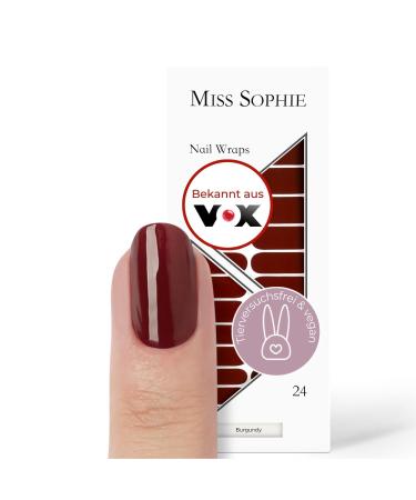 Original Miss Sophie Nagel films Burgundy I 24 Ultra-D nne Nail polish stripes in single color I for finger & toenails I sticks to natural and painted acrylic gel & shellac nails Burgundy 24 - Buy Online on GoSupps.com
