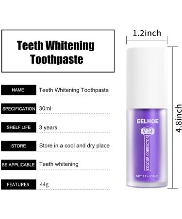Whitening Toothpaste for Stain Removal | Purple Formula for Brightening Teeth & Canceling Yellow Stains - Shop Worldwide - Buy Online on GoSupps.com
