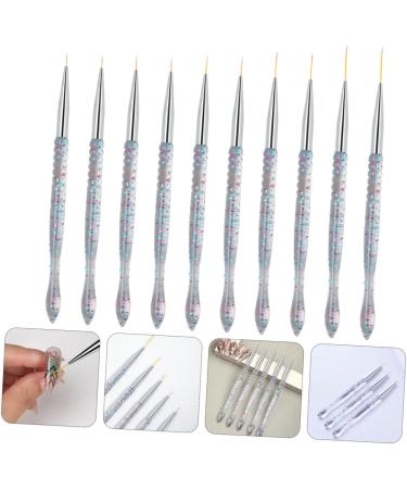 FOMIYES 2Sets Nail art drawing pen nail art fingernail brush DIY nail pens DIY nail nail liner brush miniature painting Alloy Pen Holder do it yourself draw a line - Buy Online on GoSupps.com