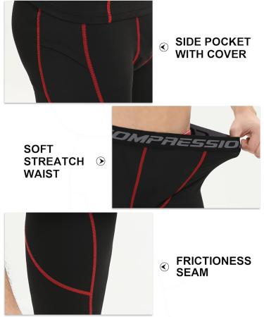 Milin Naco Men's Compression Pants 3-Pack - Black Athletic Sports Leggings - Buy Online on GoSupps.com