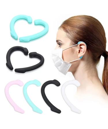 Cobakuey (4 Pairs,Multiple Colour) Mask Ear Protecting,Ear Protectors for Masks,Hook Silicone Sleeve to Prevent face Cover Rope Ear Pulling, Effectively Relieve Ear Pain, Suitable for Children/Adults 1.961.18 Inch Four Color