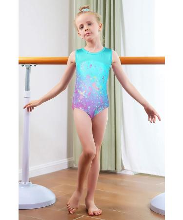 TFJH E Girls Gymnastics Leotard Cross Back One-Piece Dancewear 5-6Y Blue Dot - Buy Online on GoSupps.com