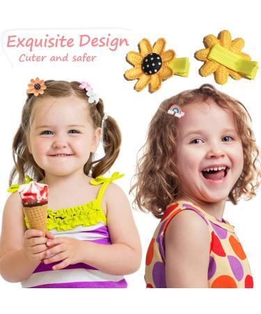 28 Trendy Hair Clips Set | Colorful Floral & Fruit Accessories for Girls | Cute Non-Slip Metal Clips - Buy Online on GoSupps.com