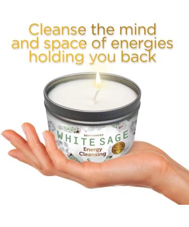 White Sage Smudge Candle for House Energy Cleansing - Natural Soy Wax Tin Candle - Buy Online on GoSupps.com
