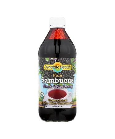 Dynamic Health Laboratories Pure Sambucus Black Elderberry, 100% Juice Concentrate, Unsweetened, 16 fl oz (473 ml)