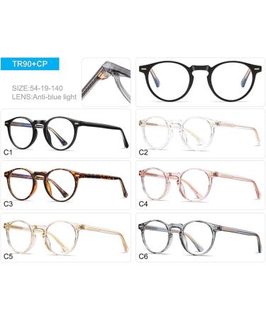 LIGOES TR90 Round Cat Eye Anti Blue Light Glasses for Women & Men - Retro Leopard Eyewear Frame - Buy Online on GoSupps.com