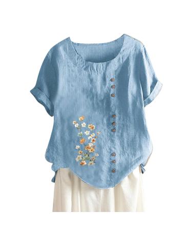 Genetic women T-shirt ladies ladies extended shoulder tea t-shirt ladies t-shirt ladies short oversize tea t-shirt ladies cotton short sleeves women elegant tight basic tank top women set sky blue s