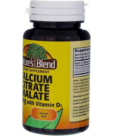 Nature s Blend Calcium Citrate With D 500Mg Tablets 60 Ct (6 Pack) - Buy Online on GoSupps.com
