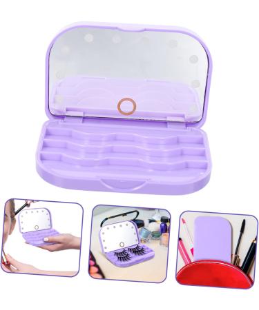 FRCOLOR Led Eyelash Organizer With Mirror Led Lighting Compact Solution For False Eyelashes Including Storage Space For Eyelash Curler Makeup Accessories For Travel - Buy Online on GoSupps.com