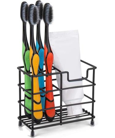 Koanhinn Stainless Steel Toothbrush Holder Multifunctional Electric Toothbrush & Toothpaste Stand Black | Premium Bathroom Organizer - Buy Online on GoSupps.com