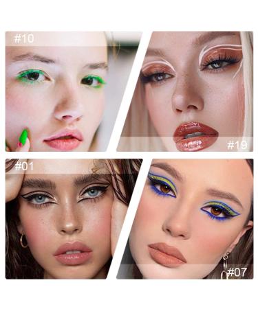12Pcs Green Blue Brown White Colored Gel Glitter Eyeliner Pencils Pen Set Multicolor lapiz delineadores de colores para ojos contra el agua Black Eye Liner Gel Pencil for Women Waterproof Smudge Proof E 12. E 12Pcs - Buy Online on GoSupps.com