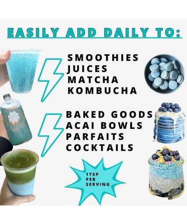 Blue Spirulina Powder - 1lb Pack | 100% Pure Phycocyanin Superfood from Blue Algae | Natural Food Coloring for Smoothies & Protein Drinks | Vegan-Friendly - Buy Online on GoSupps.com