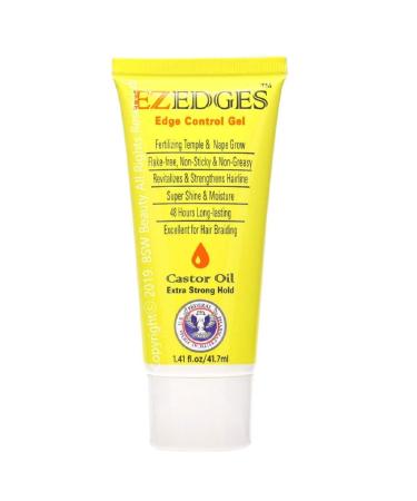 EZEDGES EDGE CONTROL GEL Extra Strong Hold (Castor Oil) 1.41 oz.