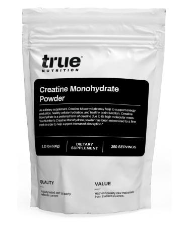 True Nutrition - Creatine Monohydrate Powder - Micronized Creatine Powder - Promotes Lean Muscle Growth Muscular Strength and Workout Intensity - Pre Workout and Post Workout Supplement (500 g) 1.1 Pound (Pack of 1)