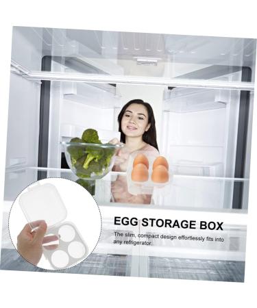 Fridge Egg Container 2pcs Box 4 Grid Egg Storage Box Plastic Pallet Empty Egg Carton re-usable - Buy Online on GoSupps.com