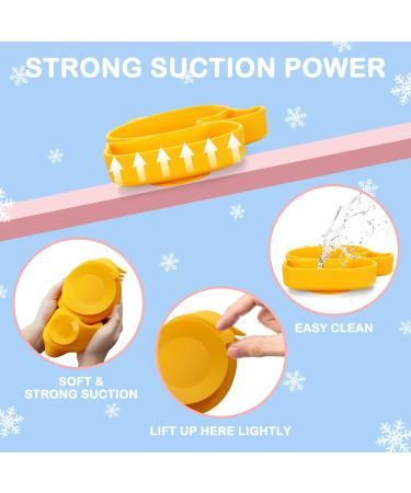 BEWOS Yellow Duck Baby Weaning Set - 4 PCS Baby Cutlery & Feeding Set | Suction Plate, Stainless Steel Fork & Spoon | Ideal Gift for Babies - Buy Online on GoSupps.com