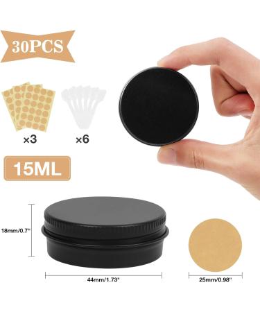 Veuwolm Aluminum Travel Cream Can (30 pcs) with Stickers - 15ml Screw Cap for Lip Balm & Cosmetics - Buy Online on GoSupps.com