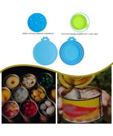 Universal Silicon Can Lid for Dog Food 2 Pack with Stainless Steel Spoon - Blue/Green - Buy Online on GoSupps.com