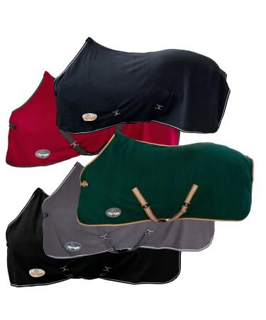 Marengos - Economic sweat rug with removable cross strap for the horse is breathable fleece blanket transport blanket pomegranate 135cm